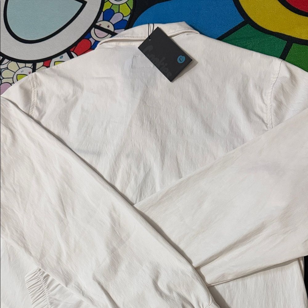 Cookies Men’s Lightweight White Coach Jacket with Cookies Logo - Picture 13 of 16